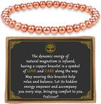 PEALICIOUS Copper Bracelet for Women and Men, 6MM Copper Jewelry as Birthday Gifts, Dainty Cooper Bracelets Pulsera De Cobre para Mujer as Parents Gifts Anniversary Jewelry for Her Him