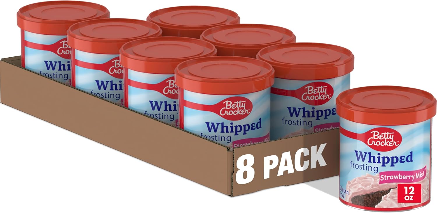 Betty Crocker Whipped Strawberry Mist Frosting, Gluten Free, 12 oz (Pack of 8)