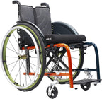 Portable Folding Wheelchair Ultra Lightweight Self-propelled Manual Aluminum Alloy Chair for Adults with Hand Brake(42cm/16.5inSeat)