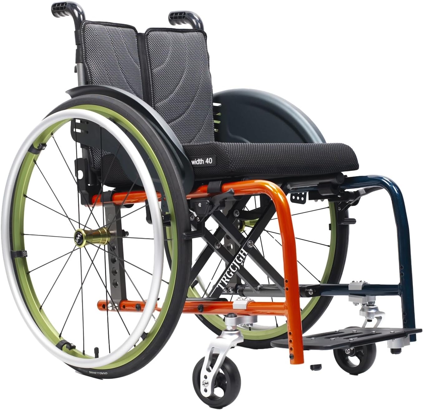 Portable Folding Wheelchair Ultra Lightweight Self-propelled Manual Aluminum Alloy Chair for Adults with Hand Brake(42cm/16.5inSeat)