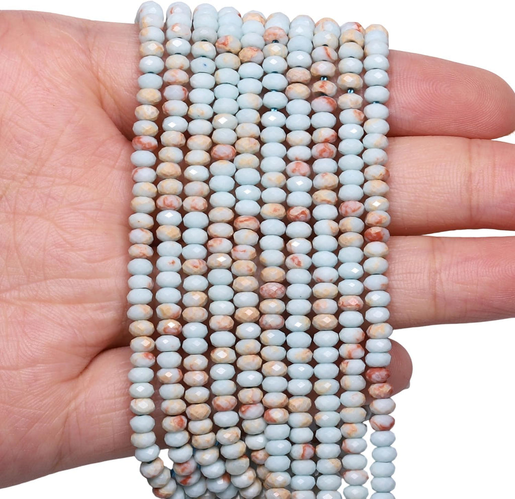 Song Xi 115PCS Shoushan Stone Rondelle Stone Beads, 2x4mm Natural Abacus Disk Gemstone Beads for Jewelry Making, DIY, Bracelet Necklace Earrings and Craft Supplies Making