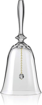 Barski - European Quality Glass - Bell - 7" H with Gold Chain for Clapper - Glass Crystal - Made in Europe