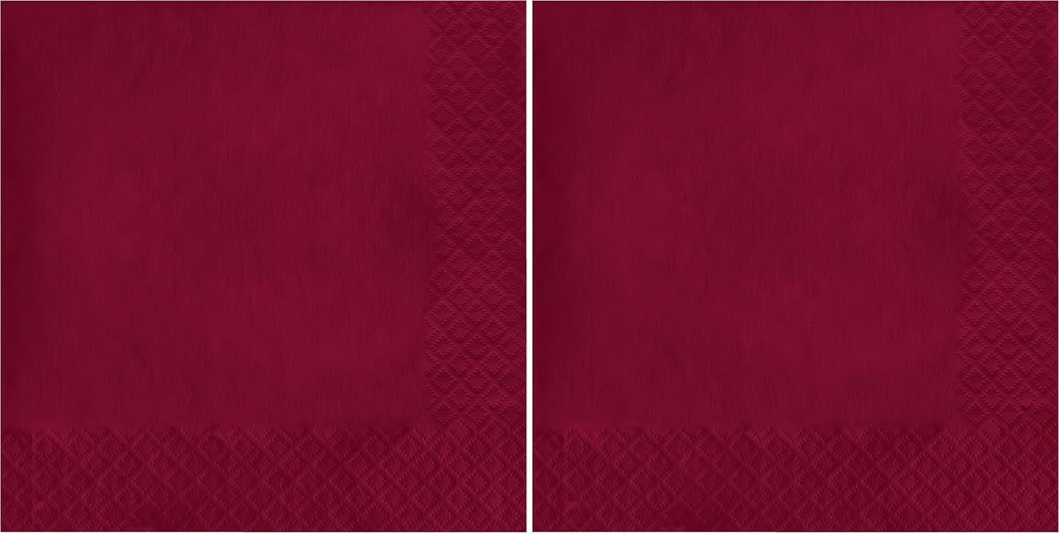 Creative Converting Burgundy Red Paper Lunch Napkins, 50 Count (Pack of 2)