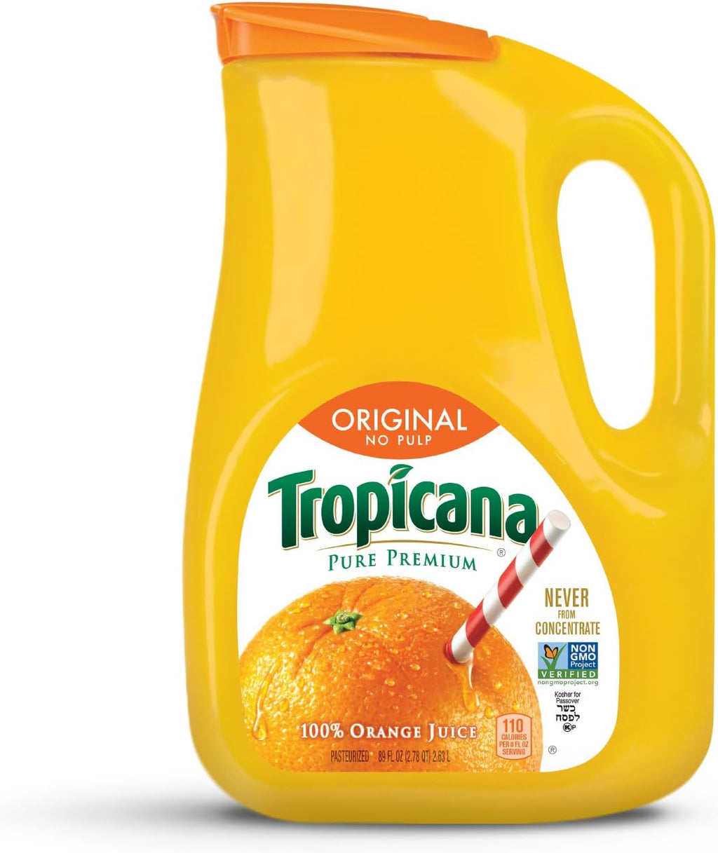 Tropicana, Orange Juice, No Pulp, 89 fl oz. bottle