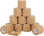 12 Pack Self Adherent Cohesive Wrap Bandages 2 Inches X 5 Yards,First Aid Tape, Elastic Self Adhesive Tape, Athletic, Sports wrap Tape, Bandage Wrap for Sports, Wrist, Skin Colour Athletic Tape