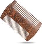 H&S Wooden Beard & Mustache Comb for Men, Tangle-Free Wooden Beard Straightener, Sandal Scent Travel Growth Comb for Hair Care