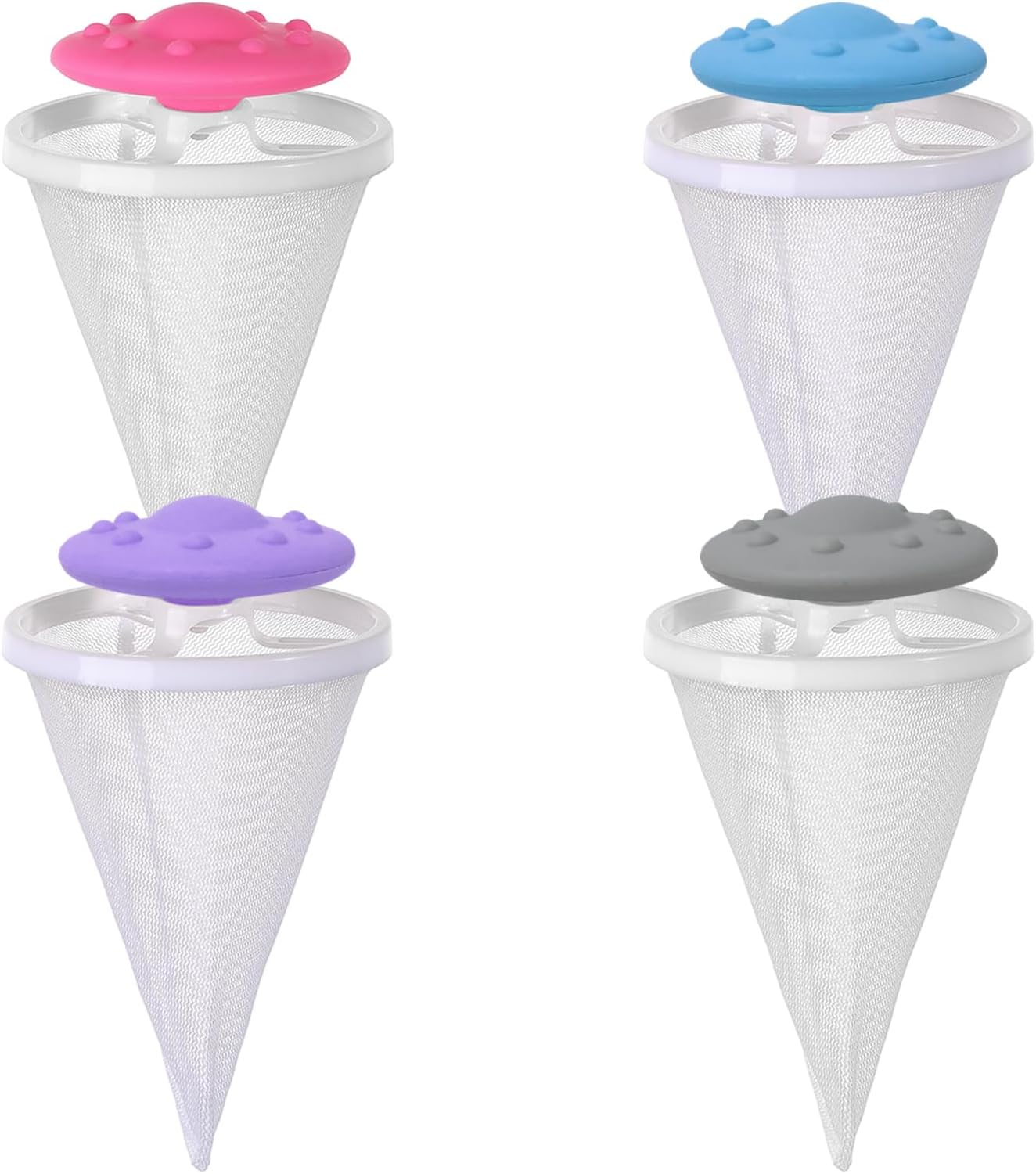 4PCS Washer Hair Remover Floating Filter Reusable Lint Trapper Mesh Pouch Laundry Cleaning Ball for Pet Fur and Debris Universal for Home Washing Machines