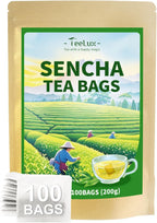 TeeLux Sencha Tea Bags, Premium Sencha Green Tea, Refreshing & Smooth Flavor, Iced & Hot Tea, 100 Count