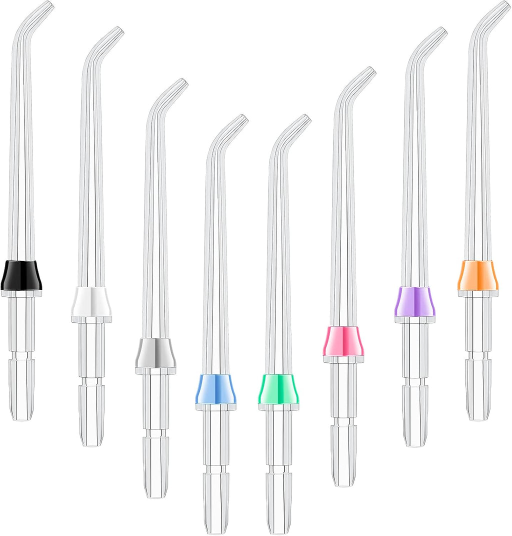 Nuanchu 8 Pieces Compatible with Waterpik Replacement Flossers Replacement Tips, Classic Jet Tips Flosser Refill Heads Replacement Heads for Water Toothpick (Classic Jet Tips)
