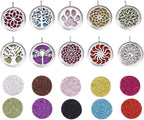 10pcs Mixed Aroma Diffuser Charms Stainless Steel Tone Perfume Essential Oil Diffuser Necklace Pendant Locket Jewelry (Style 5)