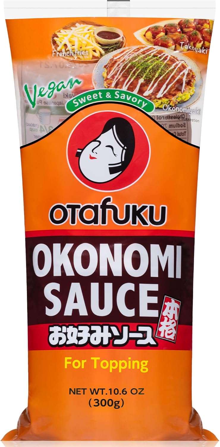 Otafuku Okonomi Sauce, Vegan Japanese Topping for Okonomiyaki Pancakes (10.6 Ounces)