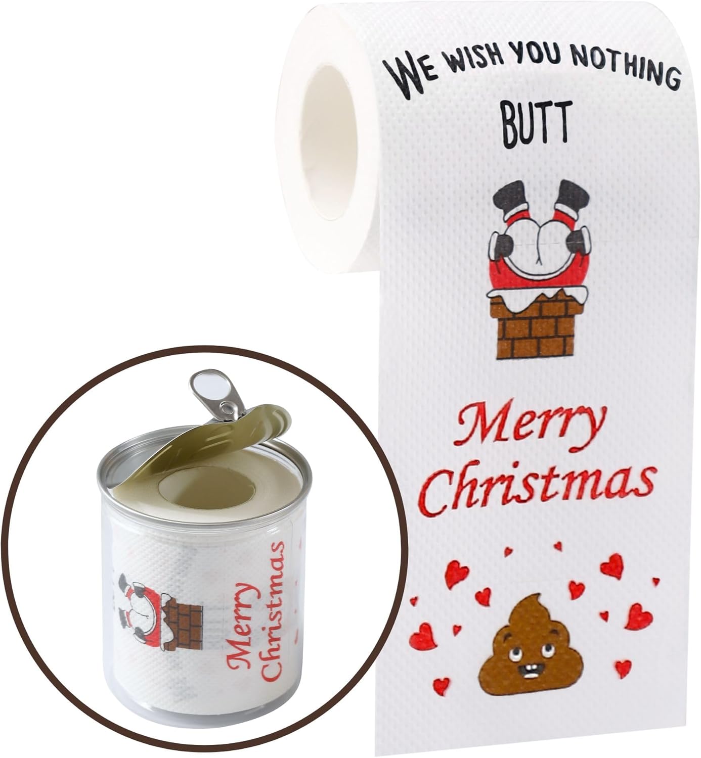 Funny Christmas Toilet Paper Roll 3-ply Funny Christmas Gifts for Coworkers Office Fun Gifts for Dad Mom Cool Novelty Gifts Mens Womens Cute Boyfriend Girlfriend Grandma Wife Husband