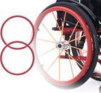 Hcduvso 1Pair Wheelchair Push Rim Covers, 22/24in Non-Slip Rear Wheel Sports Wheelchair Rubber Cover, Wear-Resistant, Improve Grip and Traction,22in-Red