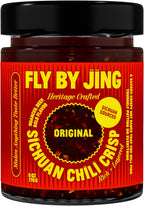 FLYBYJING Original Sichuan Chili Crisp: Premium Chili Oil w/Crunchy Garlic and Shallots - Spicy, Savory, Vegan, Sugar Free Hot Sauce - Good on Noodles, Proteins, Veggies & Everything, 6oz (Pack of 1)