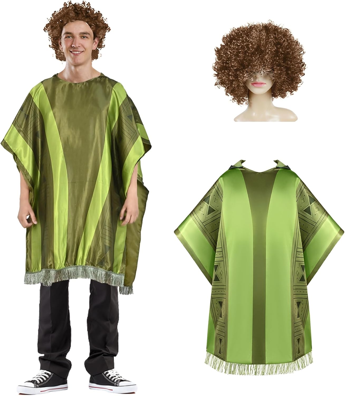 Bruno Costume for Adult, Bruno Cosplay Costume Cloak Cape Halloween Robe Suit Outfit Dress up for Men Women,with Wig