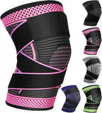 Adjustable Knee Support Brace 1 pack Compression Knee Sleeves for Men Women Use for Meniscus Tear, Arthritis, Tendinitis, Ligament Injury,Weight Lifting, Anti Slip Knee Brace (Rose Red, X-Large)