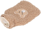 HEEPDD Rubber Hot Water Bottle, Liter Capacity for Warm Comfort, Ideal for Adults and Kids Rubber Hot Water Bottle, Plush Cover, 1 Nan Office and School Supplies (Coffee Color Bear Head)