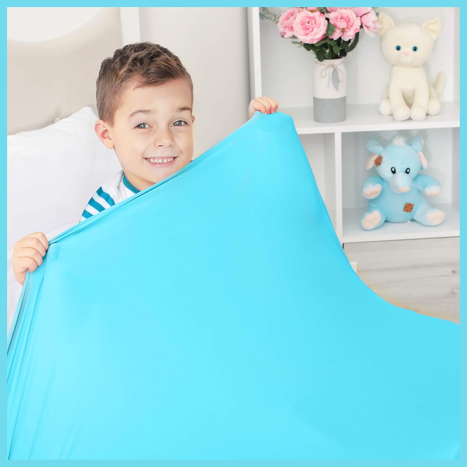 Sensory Compression Blanket | Spandex Bed Sheet for Kids & Adults | Deep Relaxing Feeling, Release Oxytocin | Helps With: SPD, Anxiety, ADHD, Autism and More | Breathable & Stretchable | Twin Size
