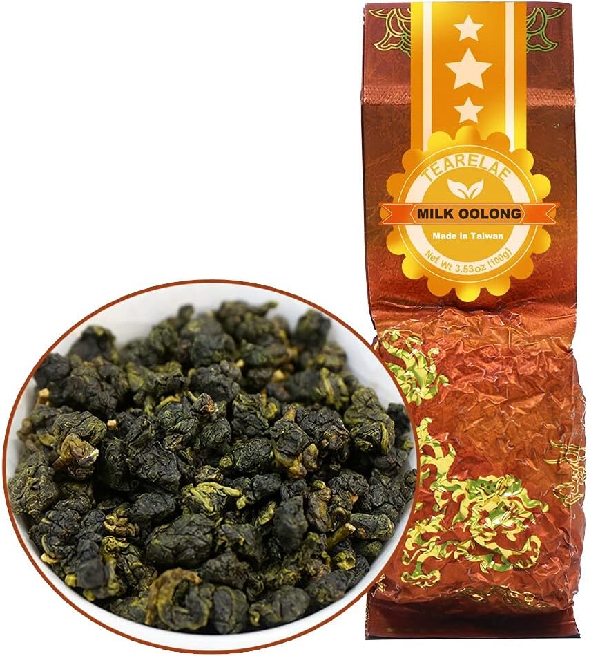 TEARELAE - Taiwan Milk Oolong Tea - 3.53oz/100g - Authentic Taiwan Tea Jin Xuan - Taiwanese Hand-picked Oolong Tea Loose Leaf - Help to Detox