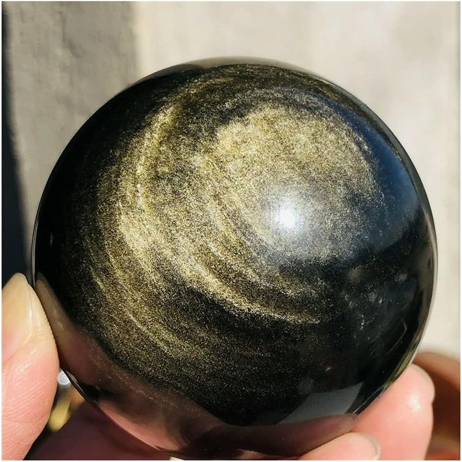 Health & Household Obsidian Sphere Obsidian Quartz Ball Rare Natural Gold Sheen Eyes Obsidian Polished Crystal Sphere Ball Decoration Specimen