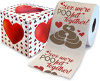 Printed TP 'Coz We're POO-fect Together Printed Toilet Paper Gag Gift - Funny Toilet Paper Roll for Valentines, Bathroom Decor, Romantic Novelty Valentines Day Gift for Him or Her - 500 Sheets