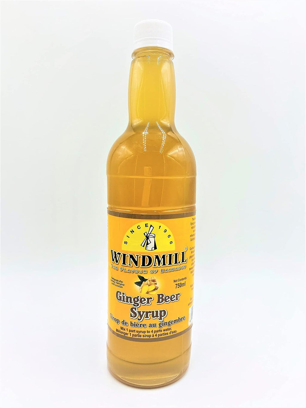 Bajan WINDMILL Ginger Beer Syrup 750 ml, Ready to drink with ice cubes or Hot