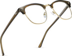 Blue Light Blocking Glasses Vintage Half Frame UV Clear Lens Anti Eyestrain Computer Gaming Glasses for Men Women