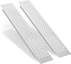 Aluminum Shed Ramp Pair-47.2" L x 8.5" W-2pcs, 880 lb Heavy-Duty Capacity, Lightweight 6.7 lb Each, Perforated Non-Slip Traction for Lawn Mower, Motorcycle, Wheelbarrow, ATV, Farm & Workshop