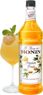 Monin - Passion Fruit Syrup, Sweet Tropical Flavors, Great for Teas, Sodas, & Cocktails, Natural Flavors, No Artificial Sweeteners or Ingredients, Gluten-Free, Vegan, Non-GMO, Clean Label (1 Liter)