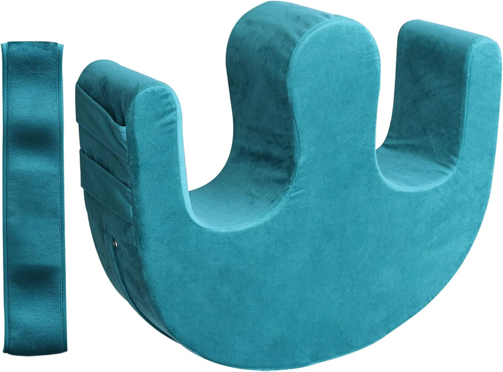 Sexysamba Bedridden Patient Turning Device with Fixing Strap Elderly Assistance Products Bed Rest Leg Pillow Patient Lift Aid Flannel Multifunctional Anti-Decubitus Nursing Products, Blue