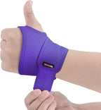 Carpal Tunnel Wrist Brace, Adjustable and Comfortable Wrist Support Brace for Tendinitis and Arthritis, Wrist Compression Wrap for Pain Relief, Fit for Both Left and Right Hand (Purple)