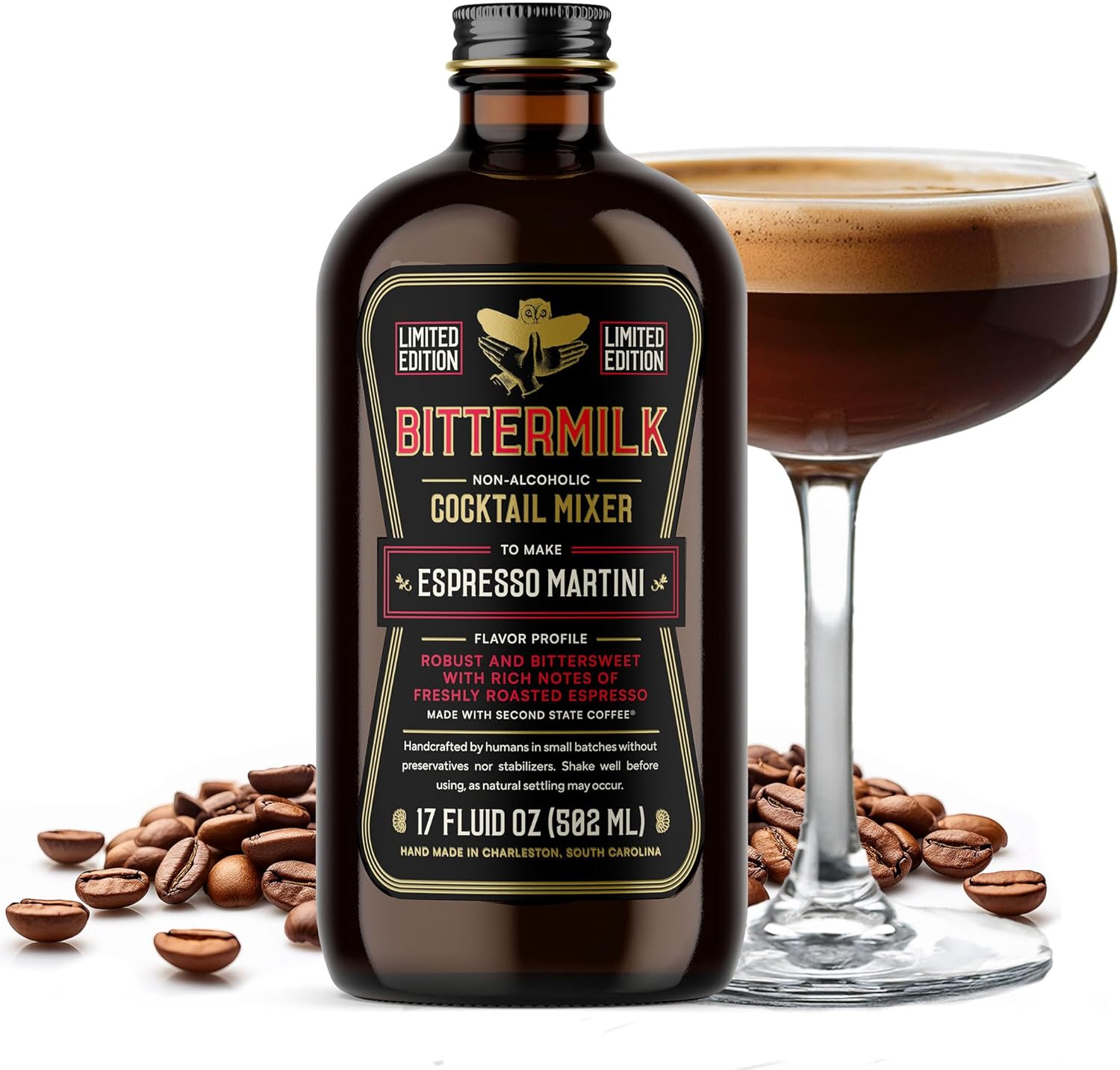 Bittermilk Espresso Martini Mixer - All Natural Handcrafted Cocktail Mixer - Cocktail Mix - Just Add Whiskey, Makes 17 Cocktails