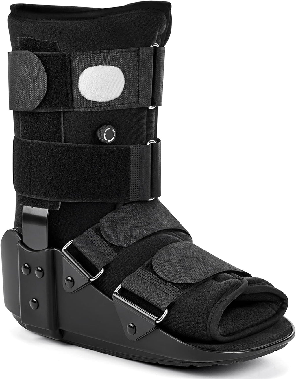 Medibot Advanced Walking Boot for Ankle Injuries & Fractures Adjustable Air Splint with Pump, Medium Black, Fits Shoe Size 6-10'', Men and Women