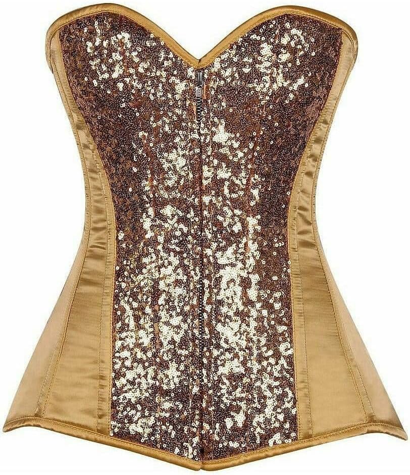 Daisy corsets Women's Gold Sequin Steel Boned Corset