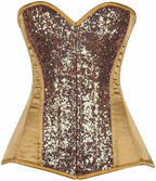 Daisy corsets Women's Gold Sequin Steel Boned Corset