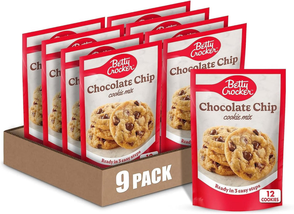 Betty Crocker Chocolate Chip Cookie Mix, Makes (12) 2-inch Cookies, 7.5 oz. (Pack of 9)