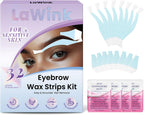 Sensitive Eyebrow Wax Strips, Facial Wax Strips, Ready To Use Wax Tape 32PCS 4 Calming Oil Wipes Mouth waxing Eyebrow hair removal Facial Hair Removal for Women(Eyebrow)