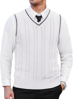 COOFANDY Men's Sweater Vest V Neck Slim Fit Casual Sleeveless Twisted Knitted Pullover Sweater