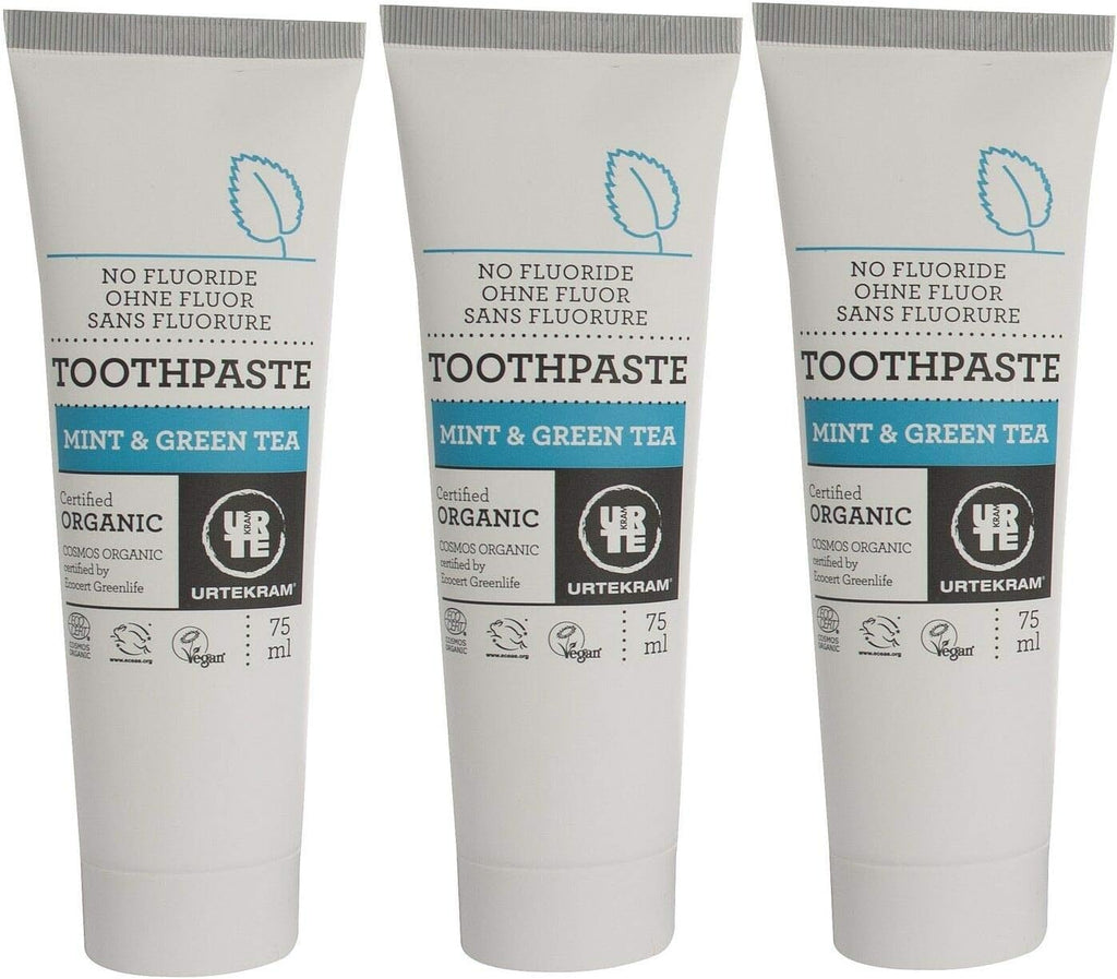 (3 PACK) - Urtekram - Mint with Green Tea Toothpaste | 75ml | 3 PACK BUNDLE