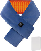 Heated Scarf with Power Bank, Electric Neck Heating Pad for Pain Relief, Portable Cordless Thermal Wrap with 3 Heat Levels, Soft Velvet Electric Neck Warmer for Men & Women Outdoor Winter Use-Blue
