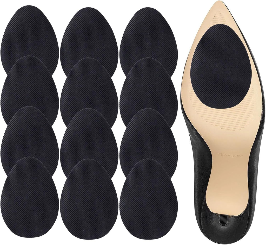 12PCS Shoe Sole Protector, Shoe Grips on Bottom of Shoes, Non-Slip Shoe Pads for Bottom of Shoes, Premium Rubber Self Adhesive Anti-Slip Shoe Grips Stickers, High Heels Non-Skid Sole Protector