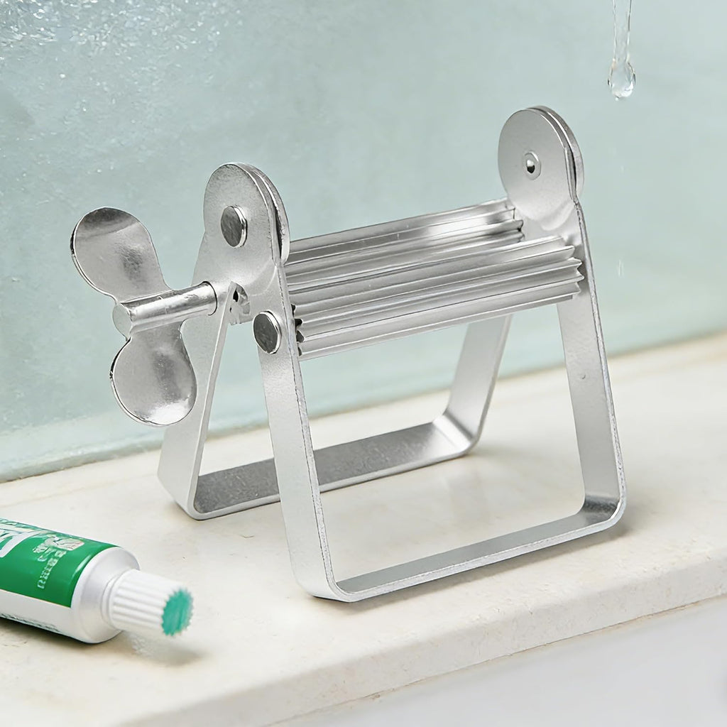 Silver Aluminum Alloy Toothpaste and Hair Dye Squeezer Tool Manual Tube Extruder for Home Bathroom Use