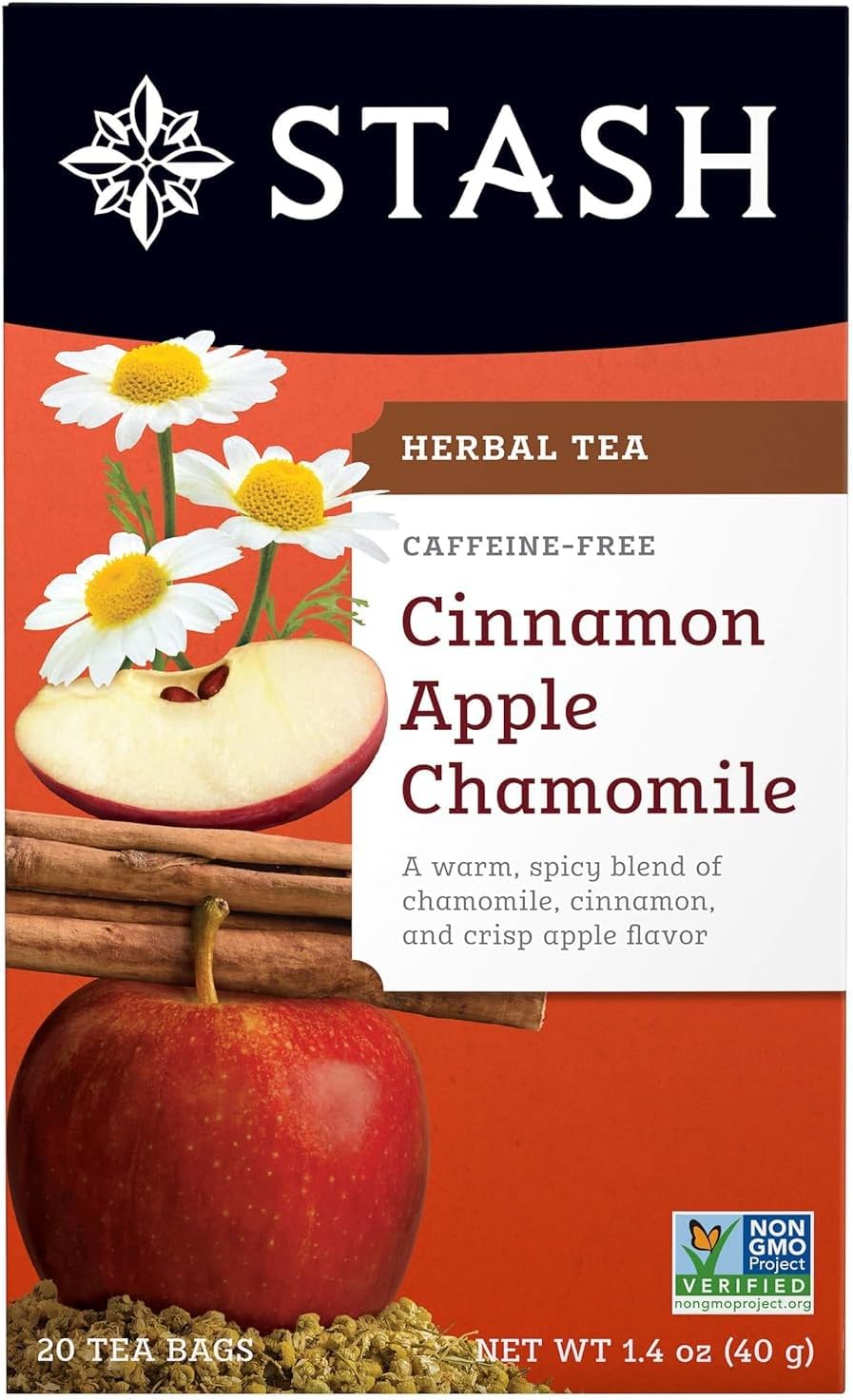 Stash Tea Cinnamon Apple Chamomile Herbal Tea, 20 Count