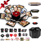 Wanateber Explosion Box, DIY Explosion Box with 6 Faces, Main Part Assembled Handmade Photo Album for Birthday Gift, Anniversary, Valentine's Day, Wedding (Black)