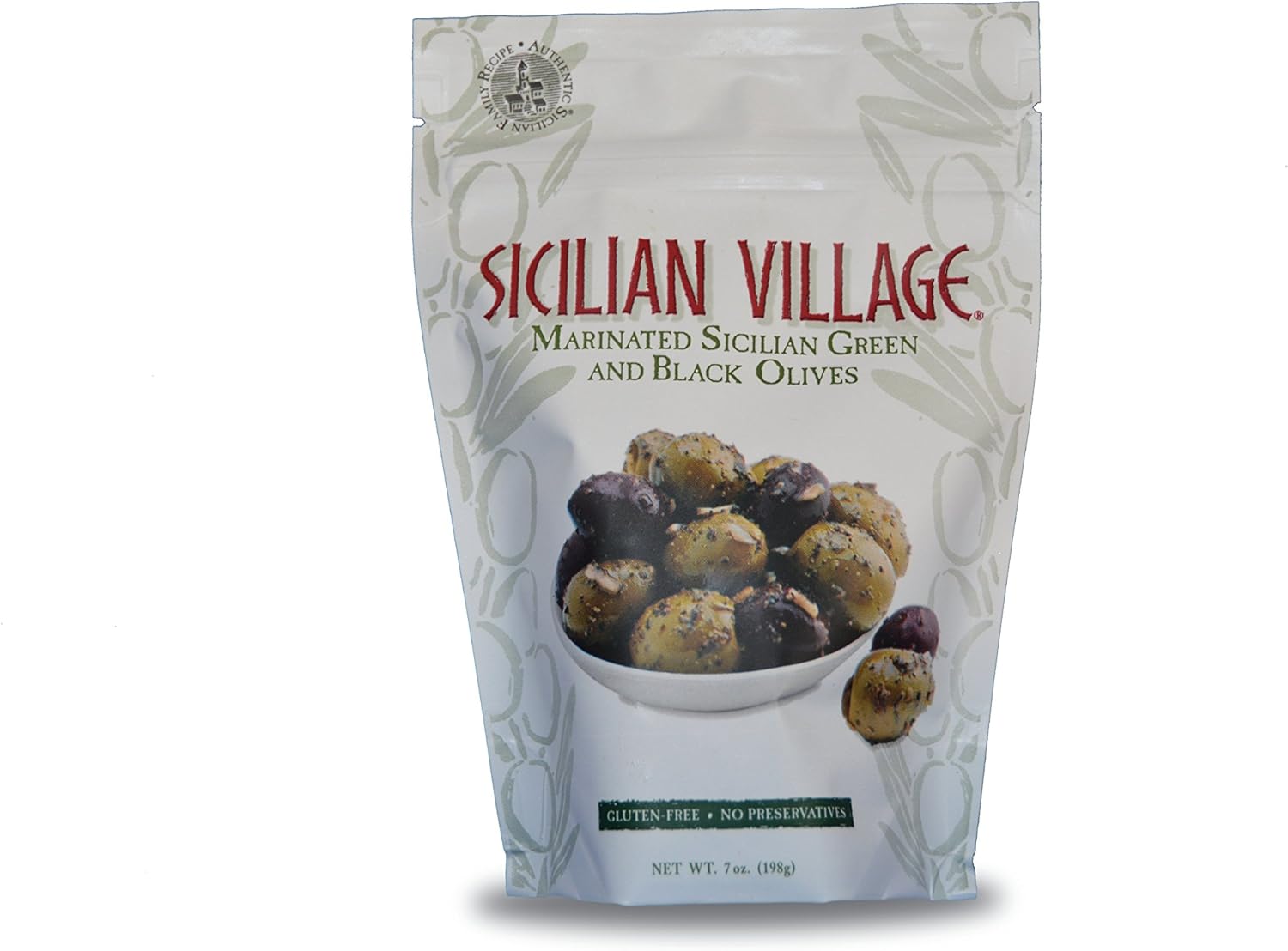 Sicilian Village Marinated Green and Black Olives, 7 Ounce