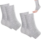 2 Pairs Bamboo Compression Socks, Soft Bamboo Foot Ankle Sleeves, Suitable for Cold Protection Against Swelling of Feet and Sprains (Gray, One Size)