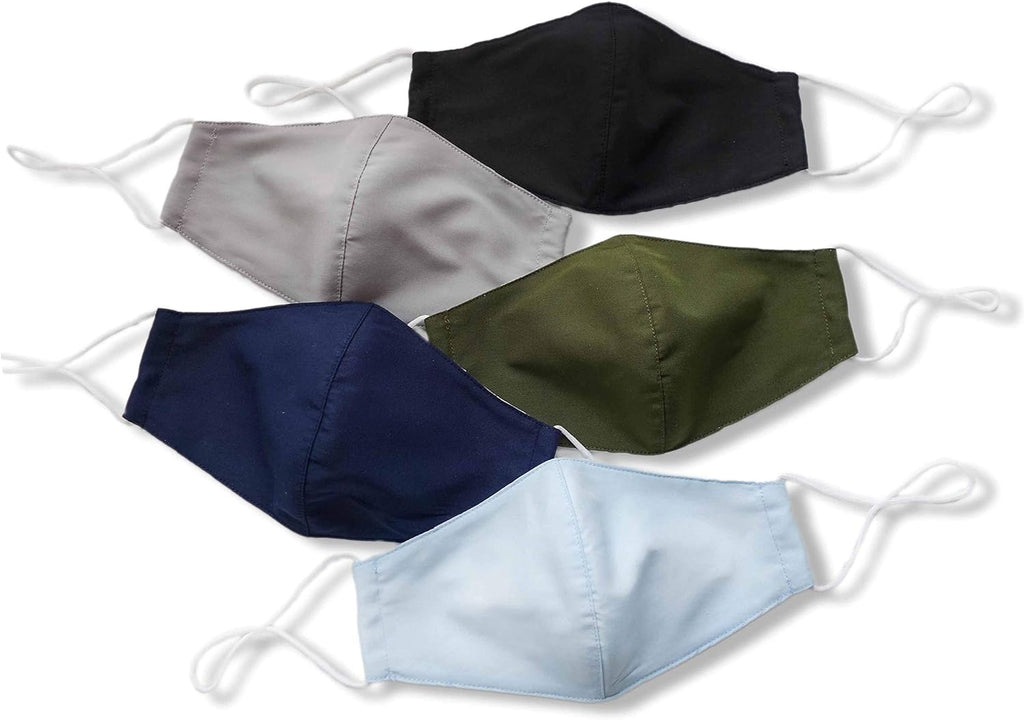 HOPE LOVE SHINE Cotton Reusable Face Masks w/Adjustable Ear Loops & Filter Pocket