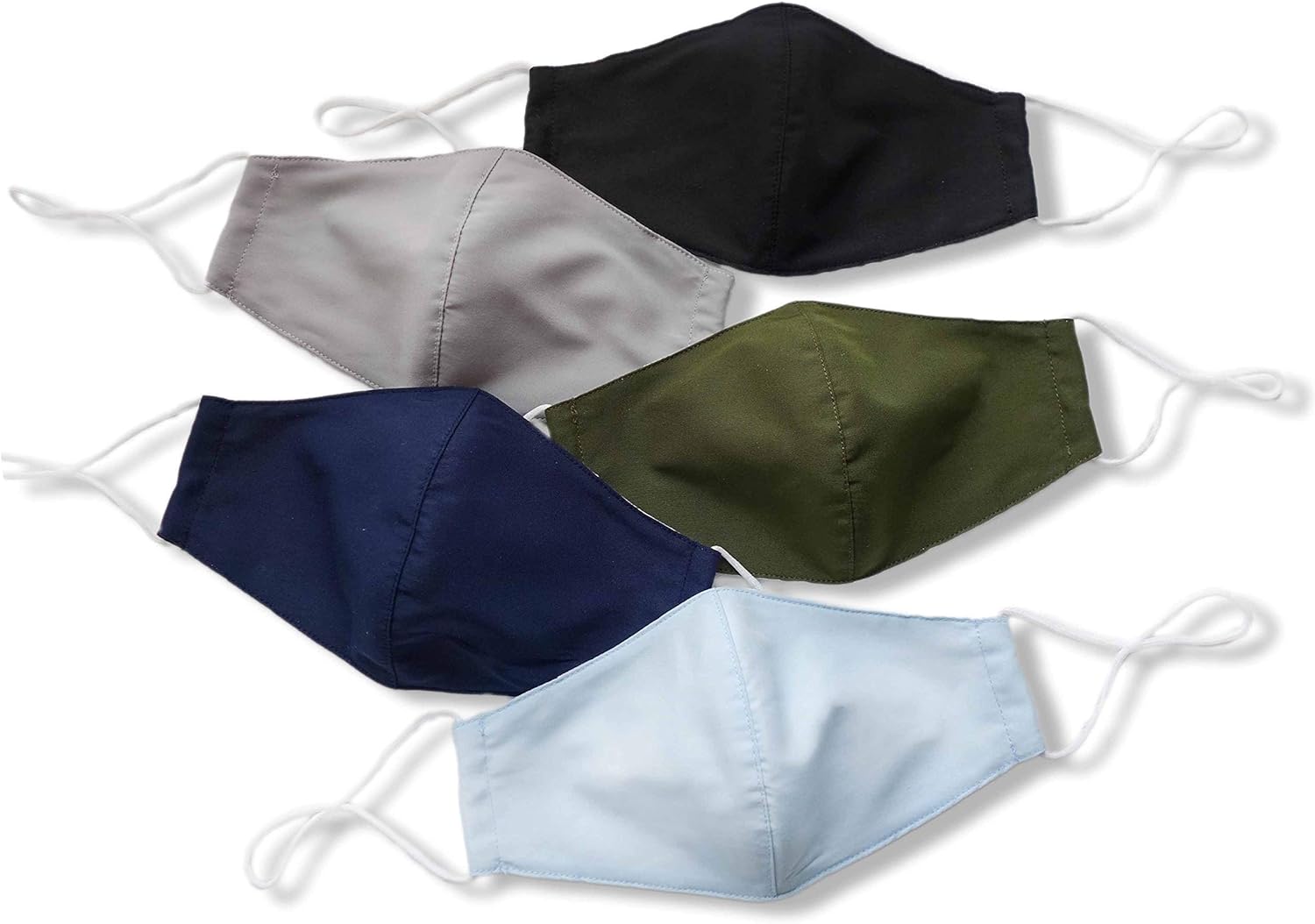 HOPE LOVE SHINE Cotton Reusable Face Masks w/Adjustable Ear Loops & Filter Pocket
