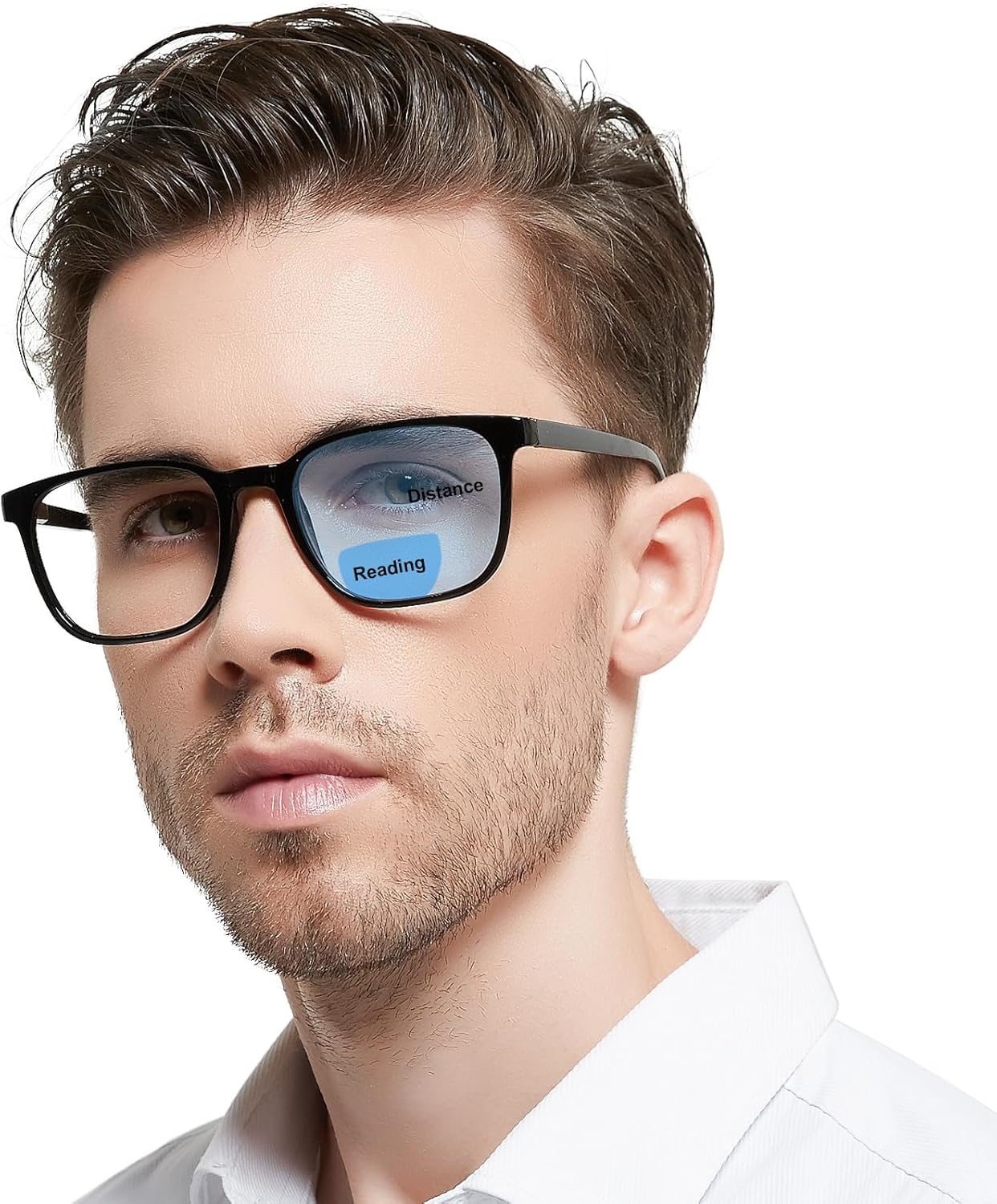 OCCI CHIARI Transition Bifocal Reading Glasses for Men XL Blue Light Blocking Readers