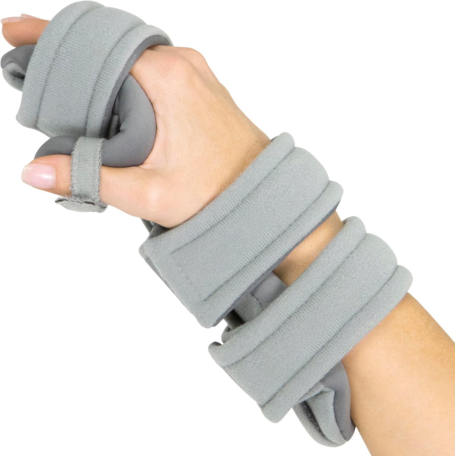 Vive Resting Hand Splint (Right) (w/ Rehab Video App) - Night Immobilizer Wrist Finger Brace - Thumb Stabilizer Wrap - For Arthritis, Tendonitis, Carpal Tunnel Pain - Functional Support For Sprains Fractures (Medium)
